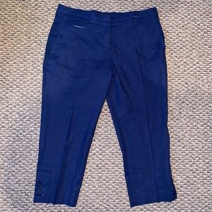 Faconnable Flat Front Linen Blend Capris